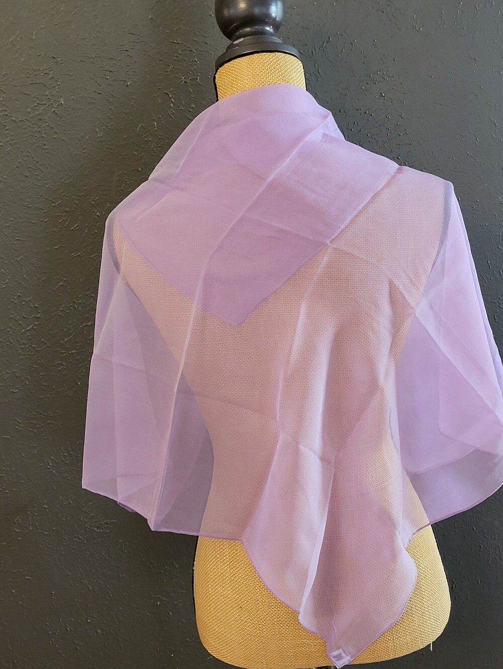 Vera Neumann 1960s Vera Sheer Silk-blend Purple Chiffon Square Scarf - Picture 3 of 7